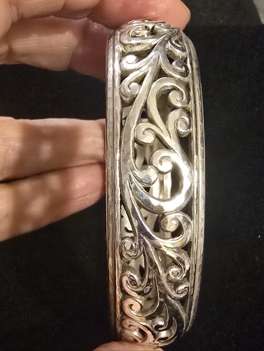 Brighton silver-plated hinged cuff bangle bracelet
